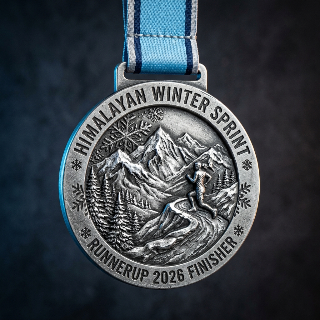 RunnerUp Official Himalayan Winter Sprint Physical Finisher Medal