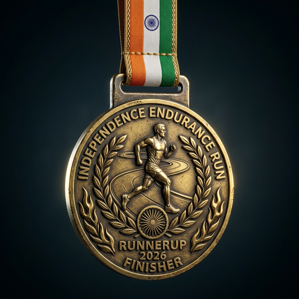 RunnerUp Official Independence Endurance Run Physical Finisher Medal
