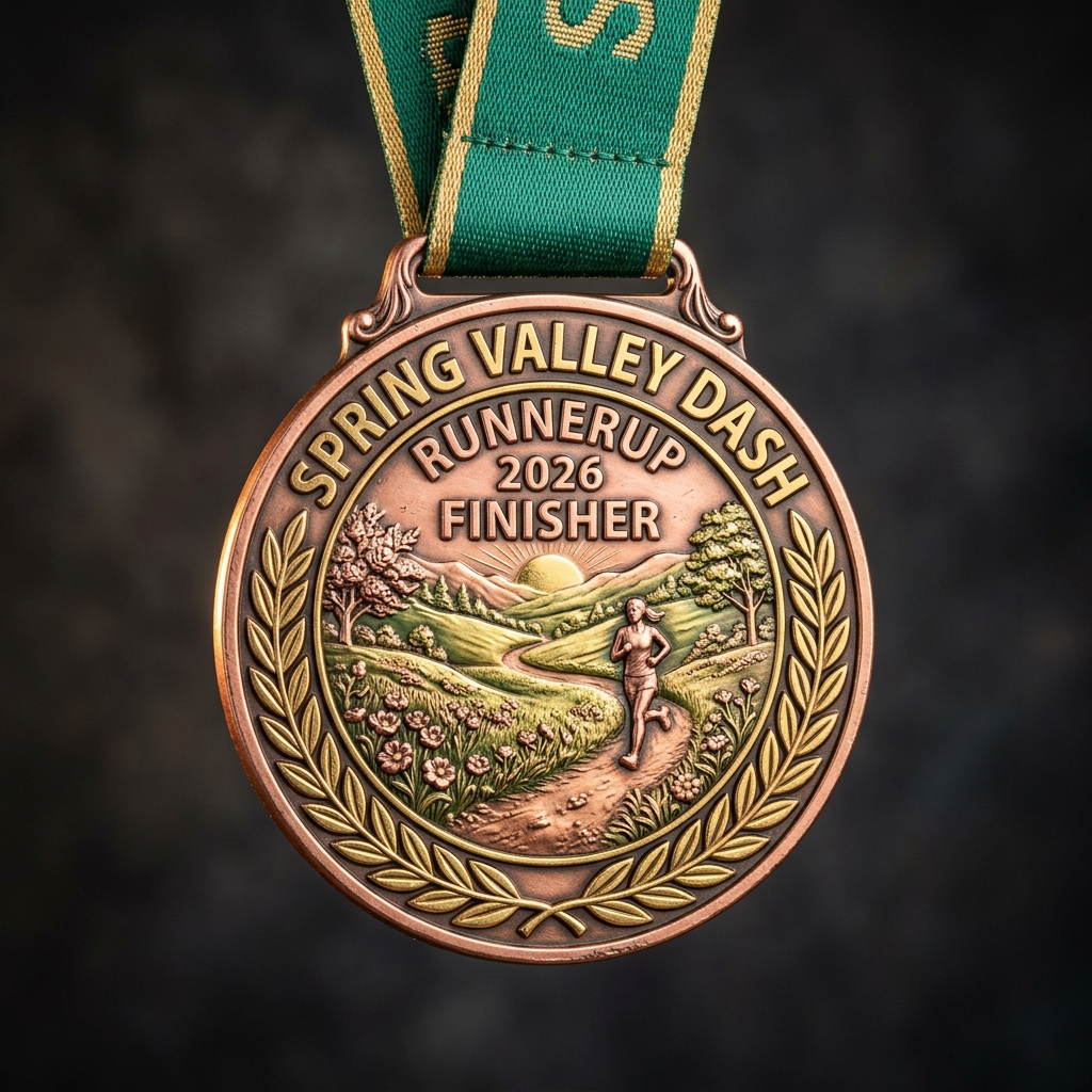 RunnerUp Official Spring Valley Dash Physical Finisher Medal